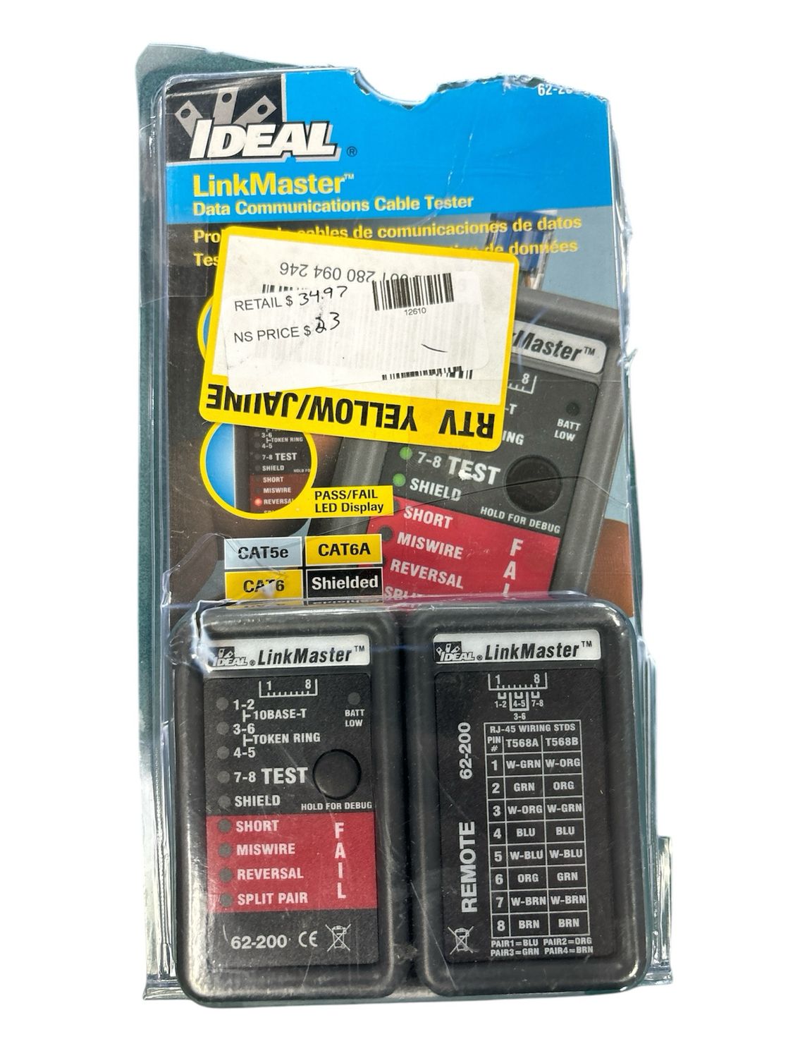 IDEAL LinkMaster UTP/STP Wiremapper and Tester  62-200