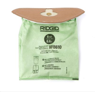 RIDGID Replacement Closed Top Dry Pick-up Only Fine Dust Filter Bags for RIDGID 6 Quart NXT Backpack Vacuum HDB600 (2-Pack) VFB610