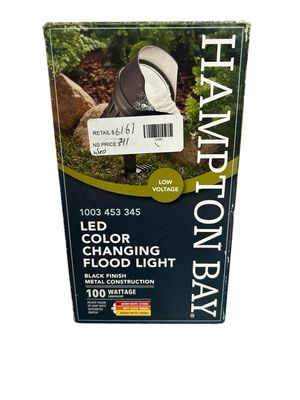 Hampton Bay 1000 Lumen Millennium Black Adjustable Light Color Integrated LED Outdoor Landscape Flood Light IWH1501LL-7  .