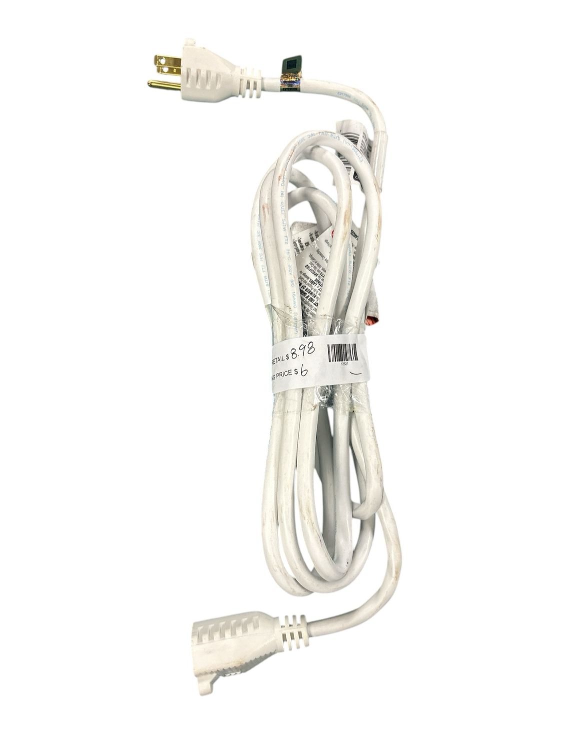 HDX 8 ft. 16/3 Light Duty Indoor/Outdoor Extension Cord, White HW1638HDW