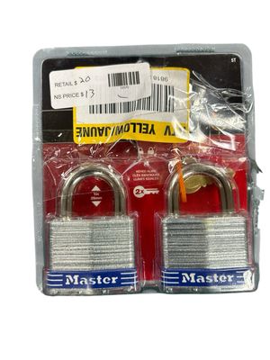 Master Lock Outdoor Padlock with Key, 2 in. Wide, 2 Pack 5THCHD