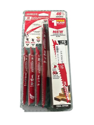 DIABLO Bi-Metal Reciprocating Saw Blade Set (6-Piece) DS006S