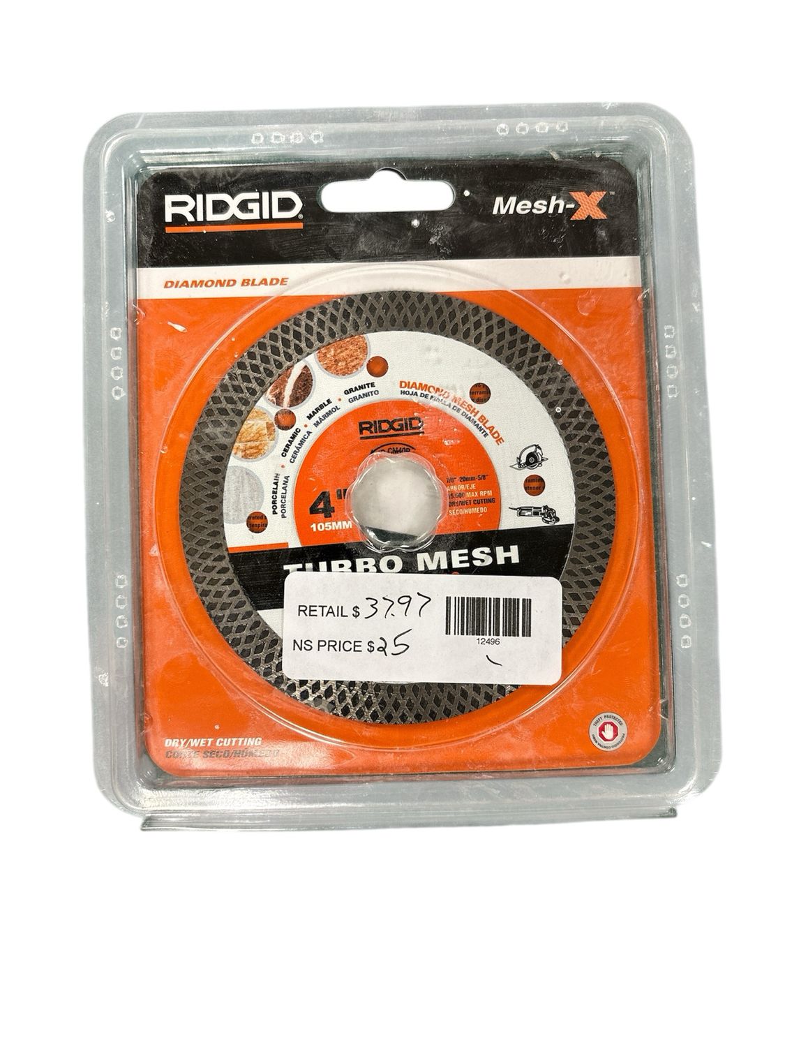RIDGID 4 in. Mesh Continuous Rim Diamond Blade HD-CM40P