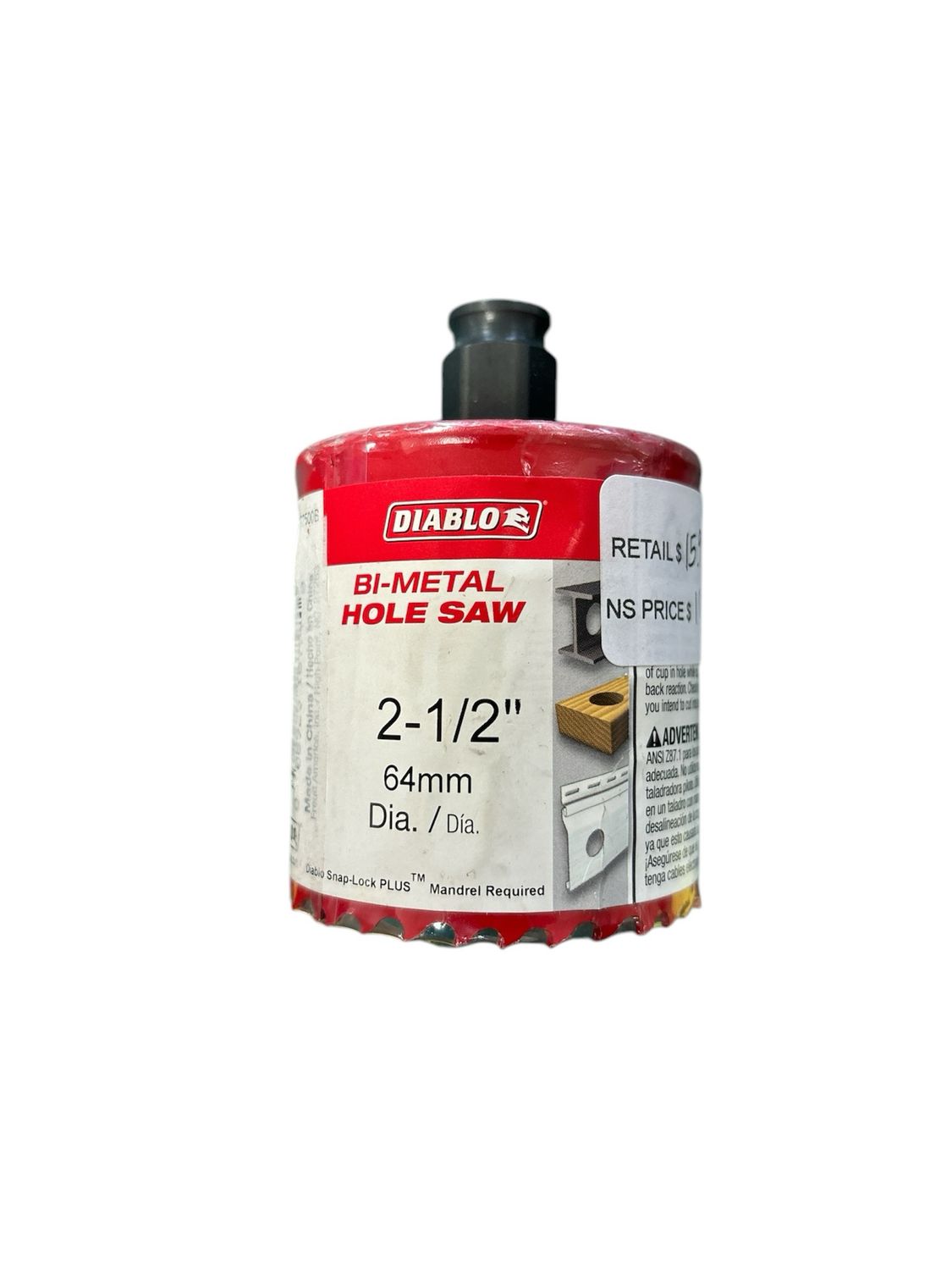 DIABLO 2-1/2 in. Bi-Metal Hole Saw with 2-3/8 in. Cutting Depth DHS2500B