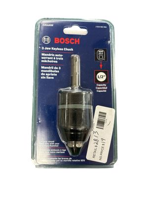 Bosch 1/2 in. 3-Jaw Keyless Chuck with SDS-Plus Shank HA3JAW
