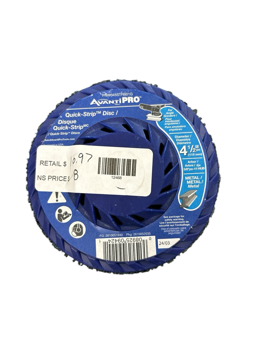 Avanti Pro 4-1/2 in. x 5/8 in. -11 in. Non-Woven Quick-Strip Disc PNW045STRB01G