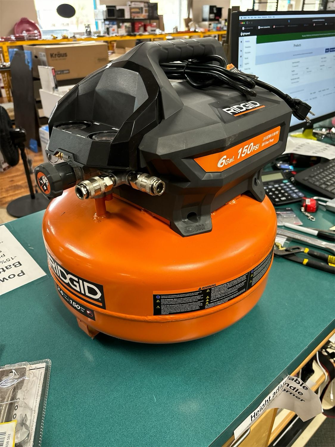 RIDGID 6 Gal. 150 PSI Portable Electric Pancake Air Compressor 02106416