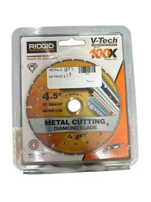 RIDGID 4.5 in. Metal Segmented Rim Cutting Diamond saw blade for metal cutting HD-MTL45