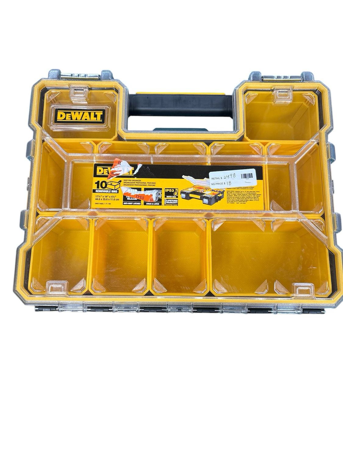 DEWALT Plastic 10-Compartment Deep Pro Small Parts Organizer DWST14825