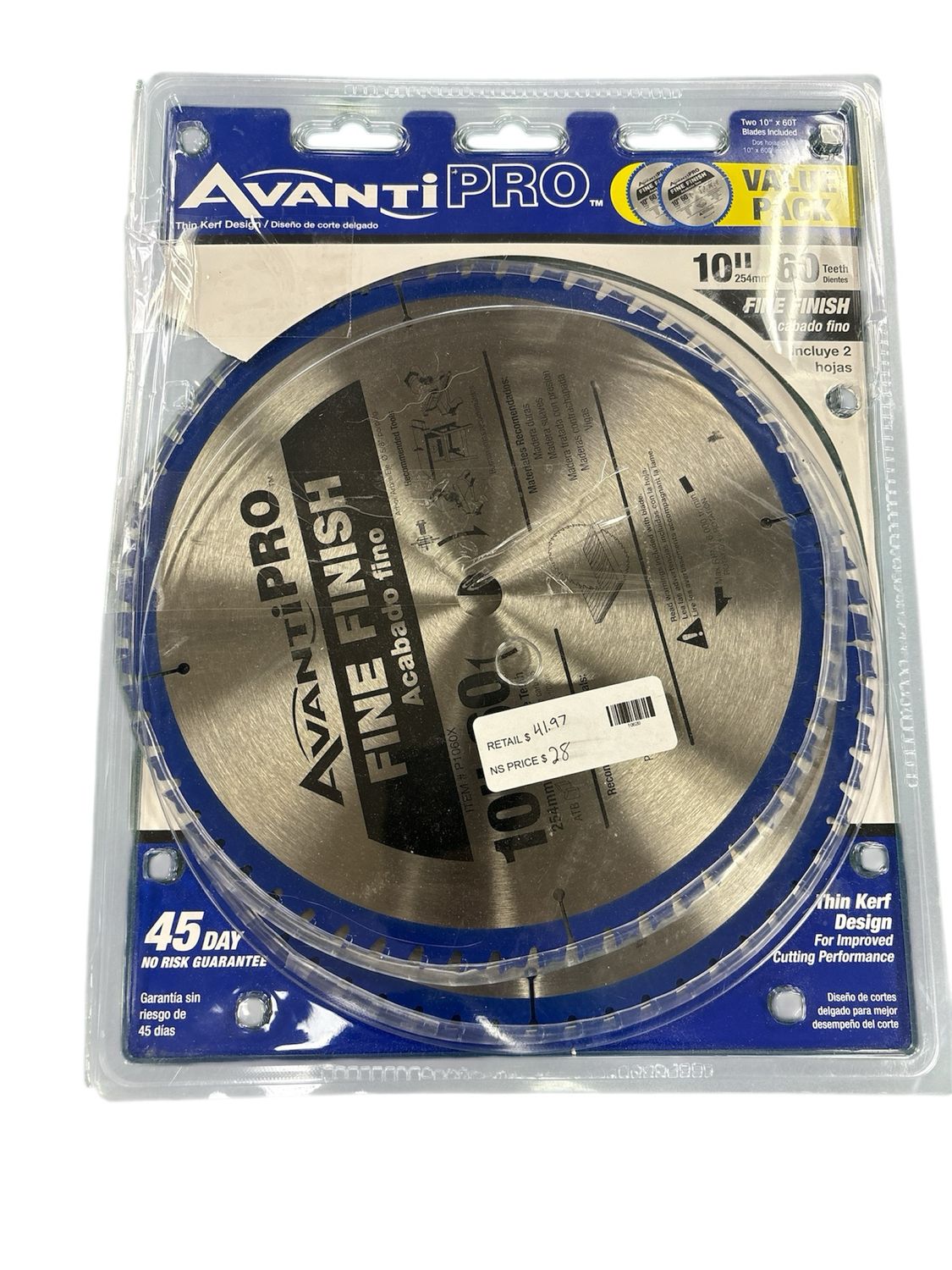 Avanti Pro 10 in. x 60-Tooth Fine Finish Circular Saw Blade Value Pack (2-Pack) P106060PP.
