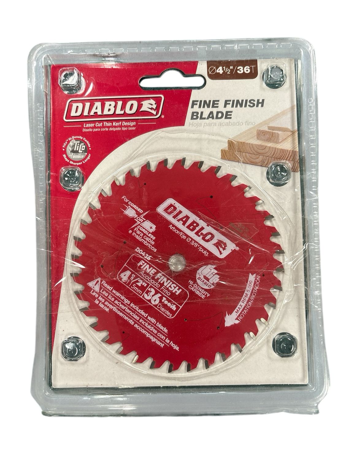 DIABLO 4-1/2in. x 36-Tooth Fine Finish Circular Saw Blade for Wood D0436X