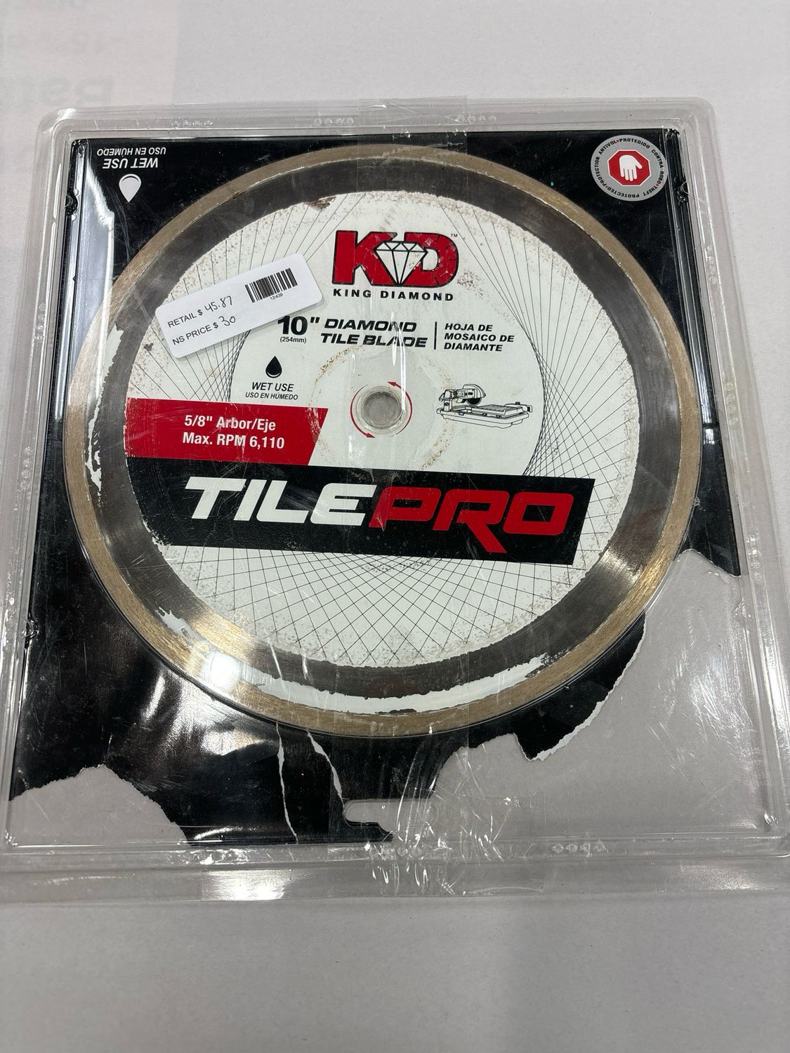 KING DIAMOND 10 in. Diamond Tile Circular Saw Blade C10S7