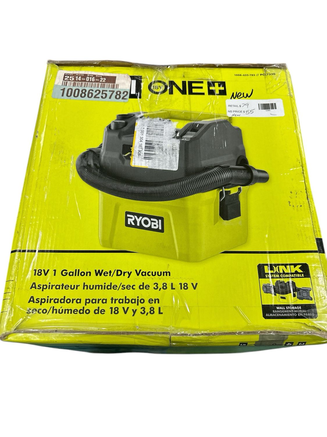 RYOBI ONE+ 18V Cordless 1 Gal. Wet/Dry Vacuum (Tool Only) PCL733B