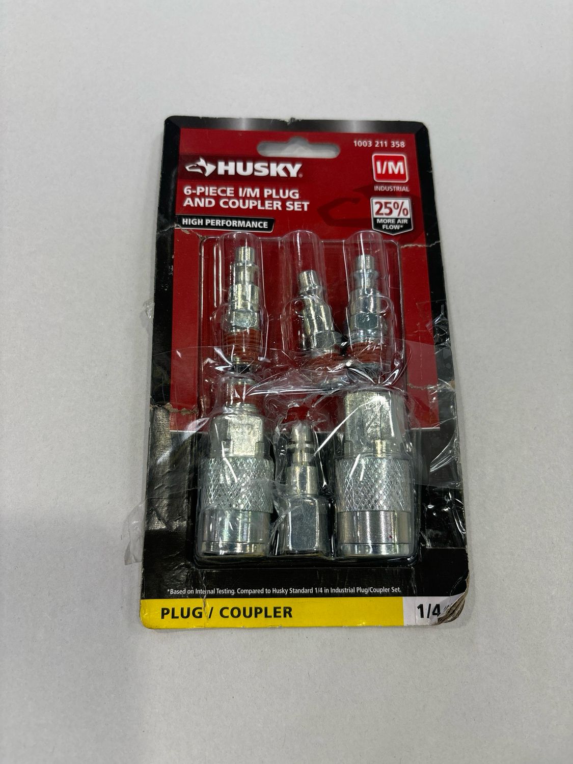 Husky 1/4 in. I/M Coupler Plug with Increased Air Flow (6-Piece) HDA22700