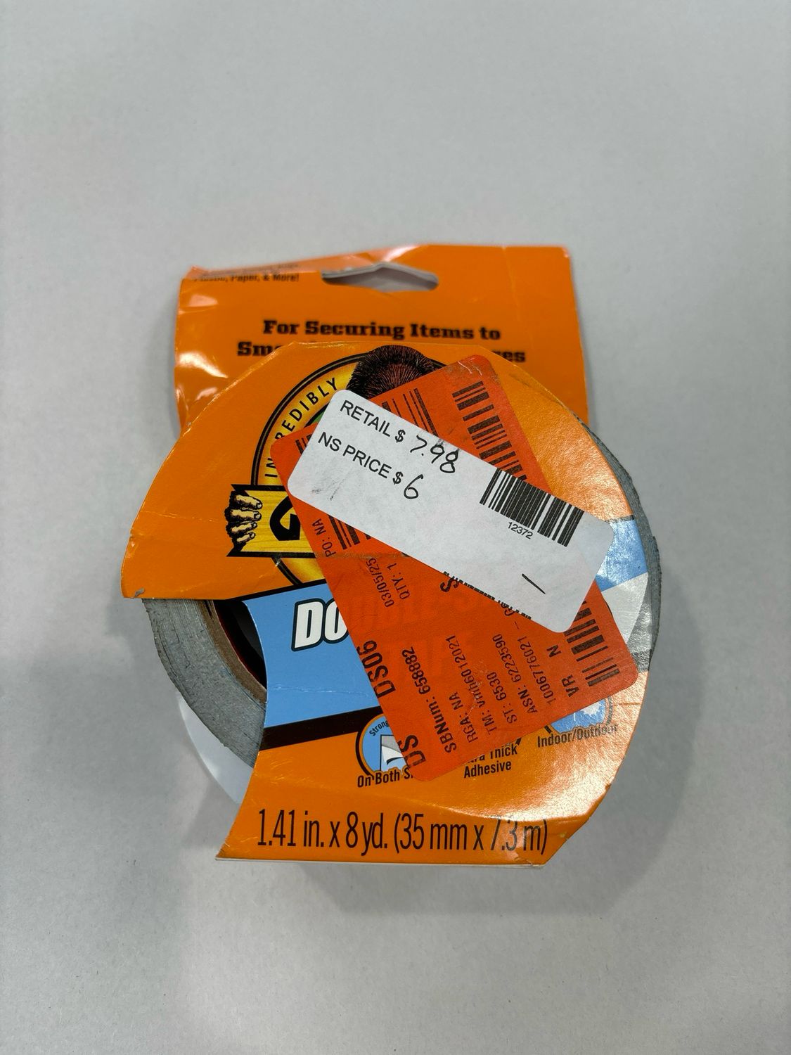 Gorilla 1.41 in. x 8 yds. Double Sided Cloth Tape 100925 .
