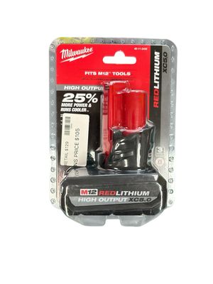 Milwaukee M12 12-Volt Lithium-Ion XC High Output 5.0 Ah Battery Pack 48-11-2450