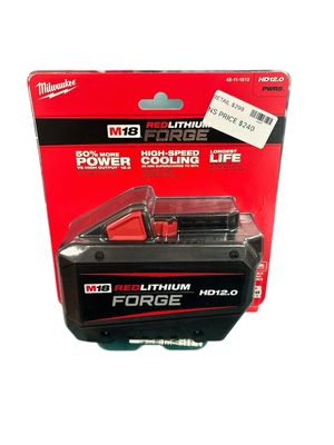 Milwaukee M18 18V Lithium-Ion REDLITHIUM FORGE HD 12.0 Ah Battery Pack 48-11-1813 .