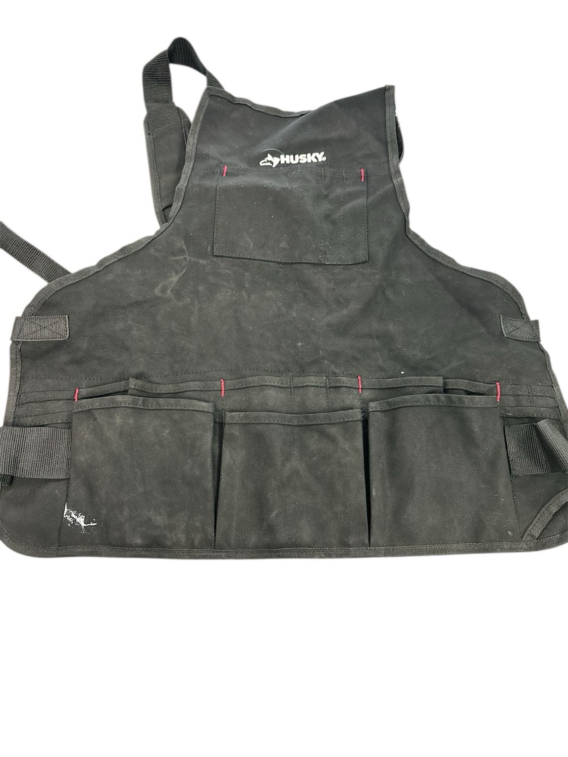 Husky 23 in. 16-Pocket Black Canvas Bib Tool Work Apron HD00122-TH .