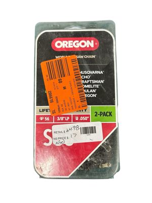 Oregon S56 Chainsaw Chain for 16 in. Bar, Fits Makita, Echo, Husqvarna, Craftsman, Poulan and More (2-Pack) S56T-21