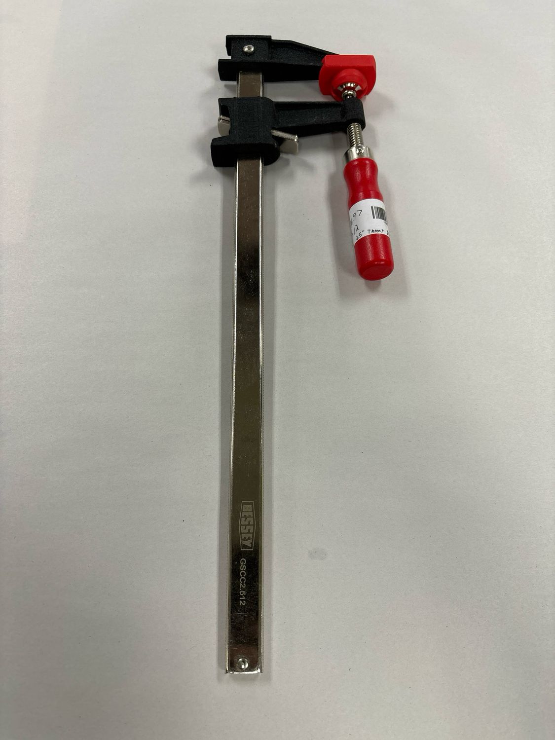BESSEY Clutch Style 12 in. Capacity Bar Clamp with Wood Handle and 2-1/2 in. Throat Depth GSCC2.512