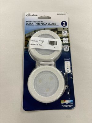Westek Ultra-Thin LED White Puck Light (2-Pack) BL-PUTN-W2T