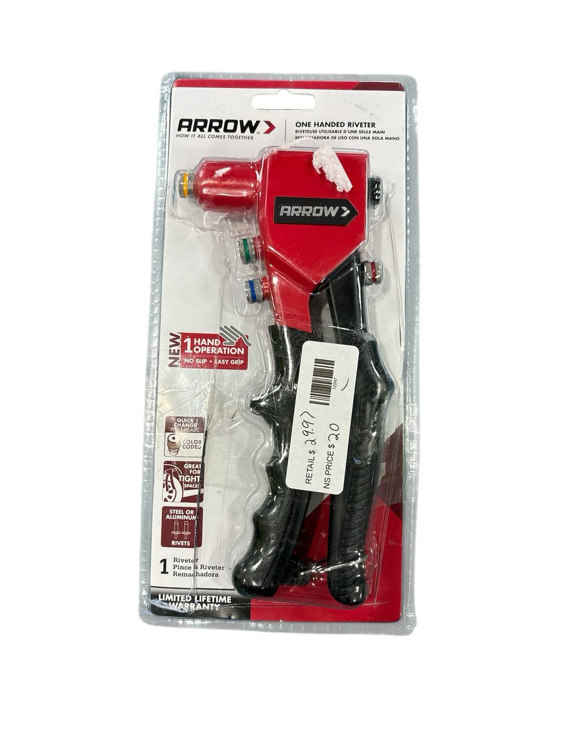 Arrow One Hand Rivet Tool RT187M  .