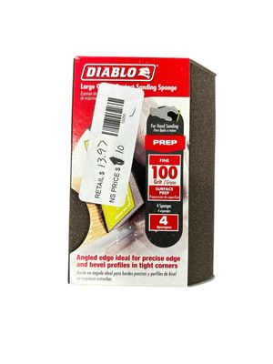 DIABLO 5 in. x 3 in. x 1 in. 100-Grit Corner Contact Sanding Sponges for Drywall DFBLANGFIN04G