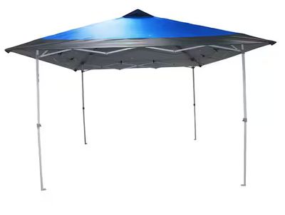 Everbilt 12 ft. x 12 ft. Blue Mega Shade Pop-Up Canopy with Grey Trim NS PUG 144-150D