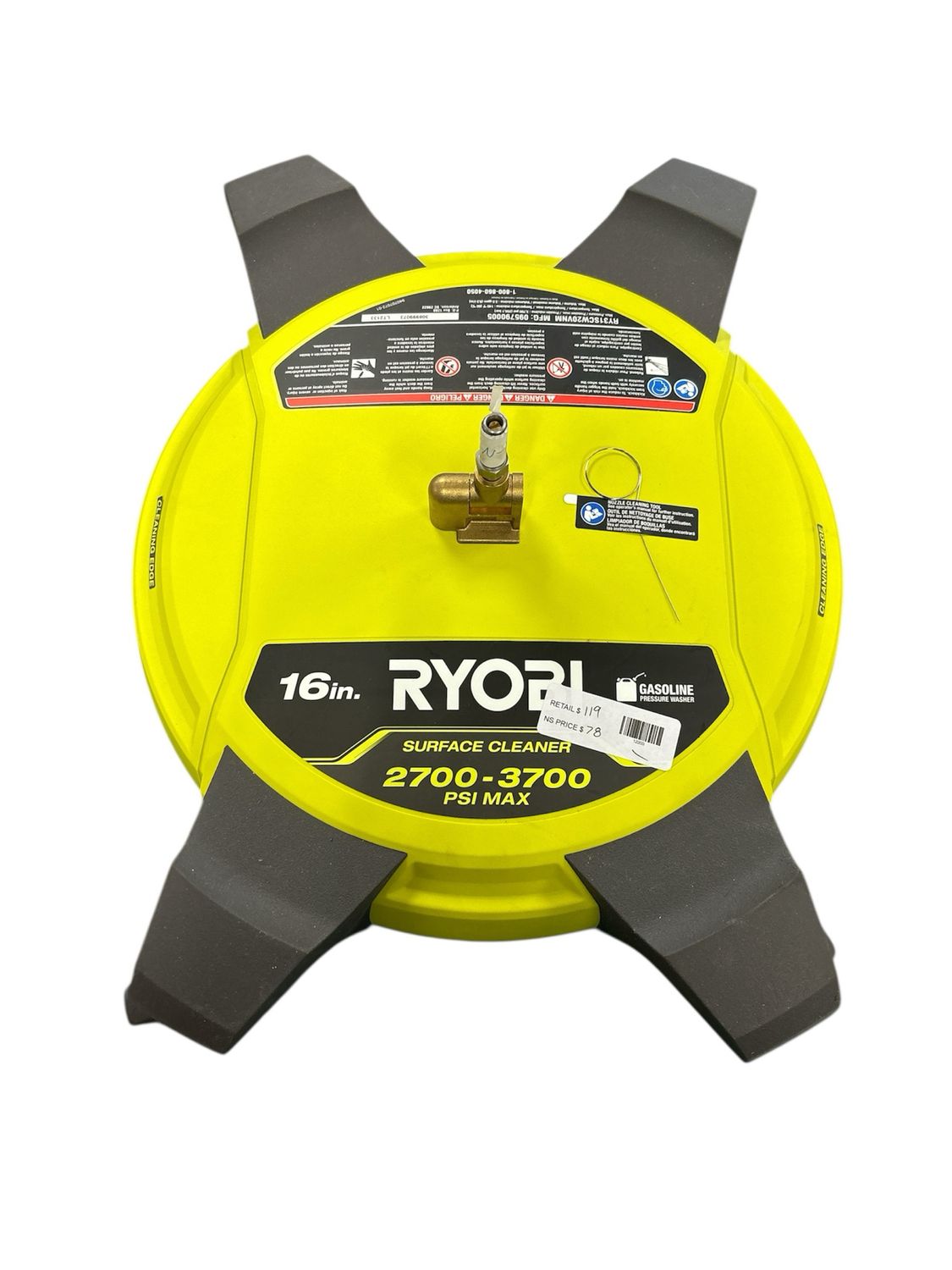 Ryobi 16&quot; 2700-3700 PSI Pressure Washer Floor Cleaner