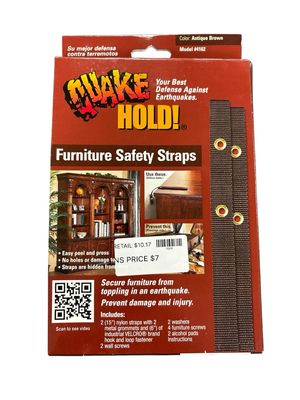 QuakeHOLD! Antique Brown Nylon Furniture Safety Strap 4162
