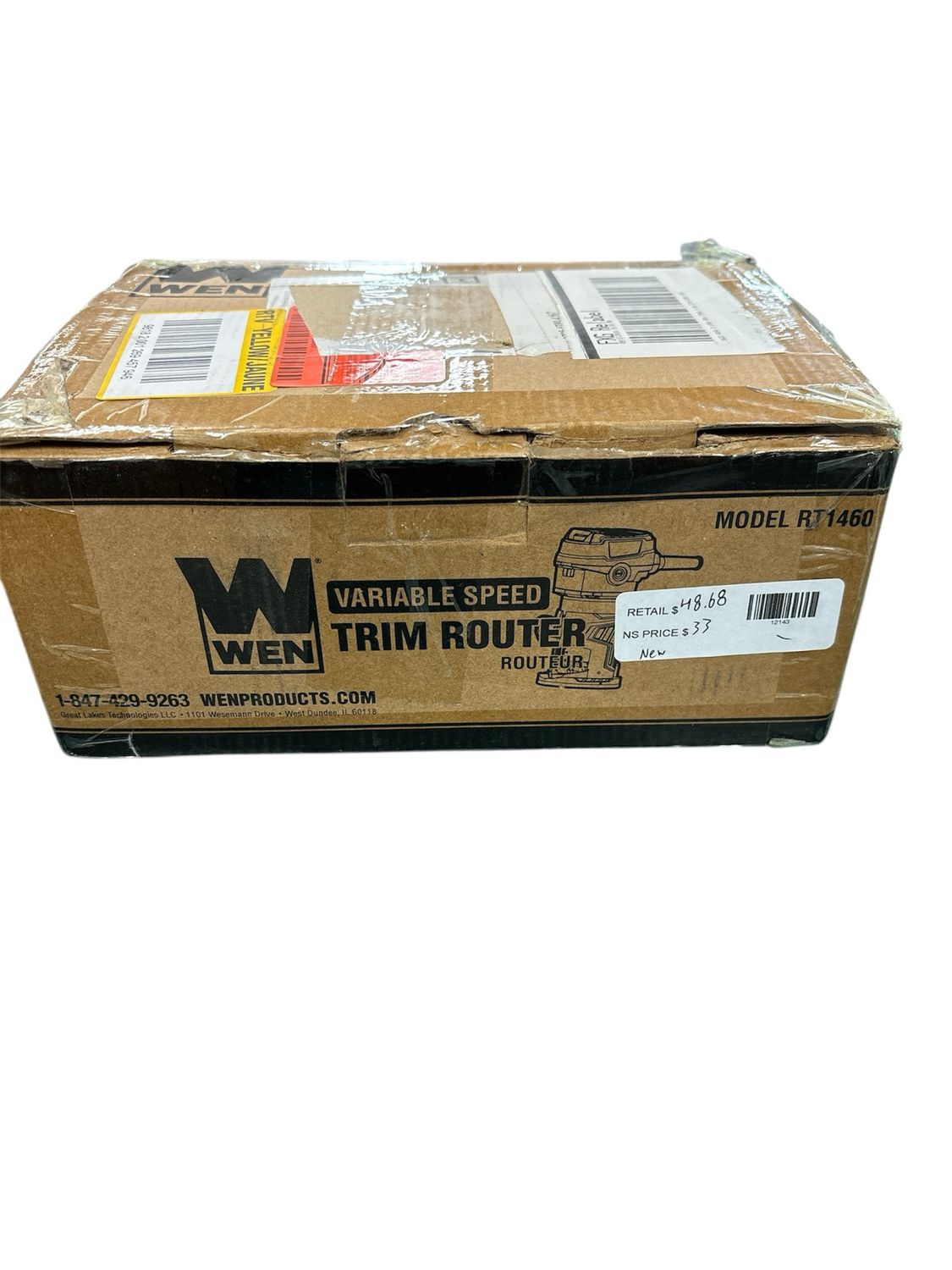 WEN 6 Amp Handheld 1/4 in. Variable Speed Laminate Trim Router for Woodworking RT1460