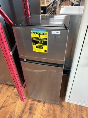 Vissani 4.5 cu. ft. 2-Door Mini Refrigerator in Platinum Steel with Freezer HVDR45PS   .
