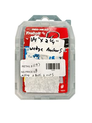 Red Head 1/4 in. x 2-1/4 in. Zinc-Plated Steel Hex-Nut-Head Solid Concrete Wedge Anchors (25-Pack) 12377