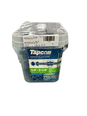 Tapcon 1/4 in. x 3-1/4 in. Hex-Washer-Head Concrete Anchors (150-Piece) 24501
