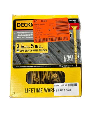 DECKMATE #9 x 3 in. Tan Star Flat-Head Wood Deck Screw 5 lbs.-Box (365-Piece) 115985