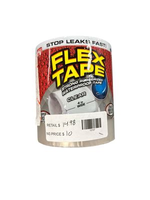 FLEX SEAL FAMILY OF PRODUCTS Flex Tape Clear 4 in. x 5 ft. Strong Rubberized Waterproof Tape TFSCLRR0405