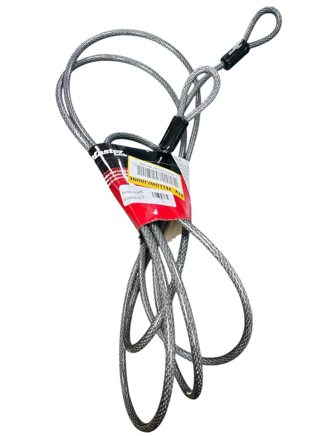 Master Lock Steel Cable with Looped Ends, 15 ft. Long 72DCC