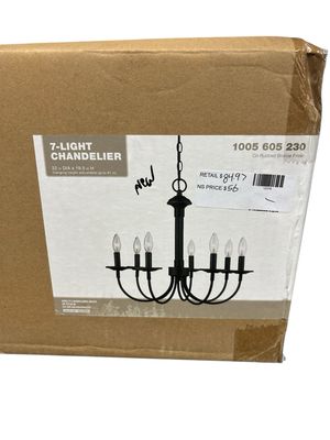 Hampton Bay 7-Light Oil Rubbed Bronze Candle Chandelier Light Fixture DC-C4232