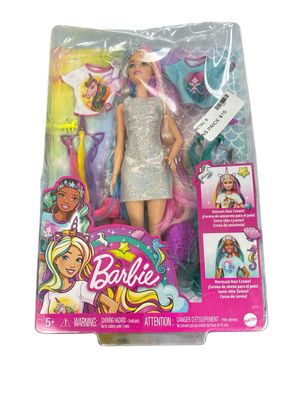 Barbie  Fantasy Hair Fashion Doll with Colorful Blonde Hair, Accessories and Clothes