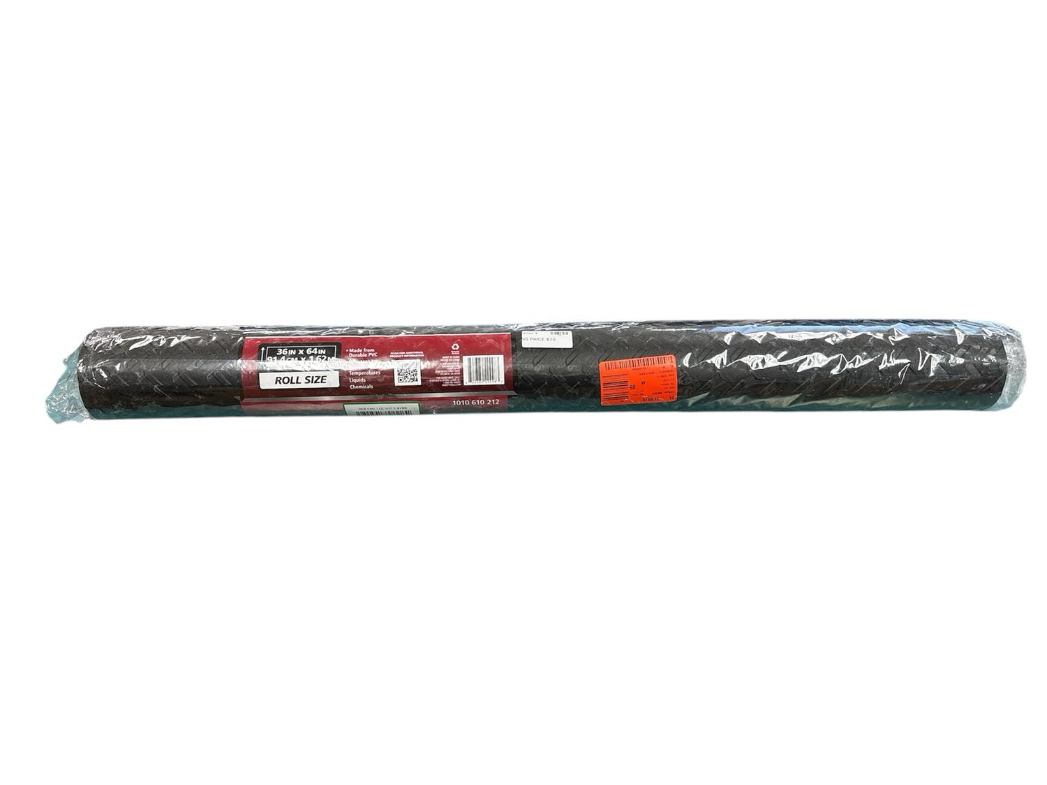 Husky HUSKY Garage Flooring Roll Black with Diamond Plate texture PVC 36 in. x 64 in. x 0.11 in. 1-PK (16 sq. ft.) 42448HDRU
