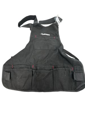 Husky 23 in. 16-Pocket Black Canvas Bib Tool Work Apron HD00122-TH  .