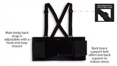 Husky Black Work Back Brace Support Belt Medium HD668607