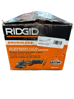 RIDGID 18V Brushless Cordless 4-1/2 in. Paddle Switch Angle Grinder (Tool Only) R86047B