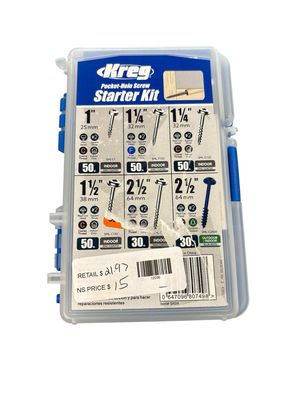 Kreg Pocket-Hole Screw Starter Kit (260-Pack) SK04
