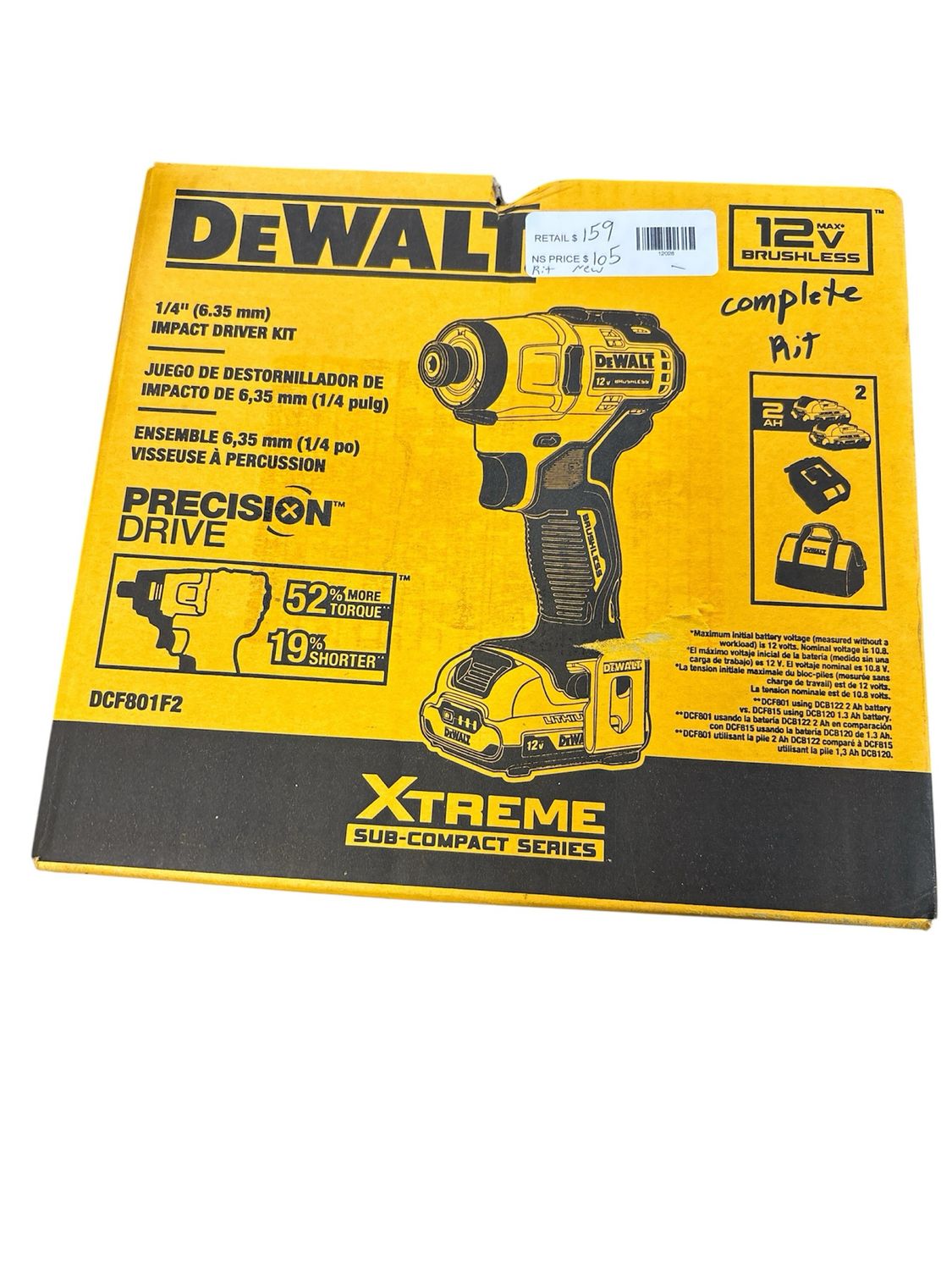 DEWALT brand page ATOMIC 20V MAX* Brushless Cordless Compact 1/4 in. Impact Driver Kit DCF801F2