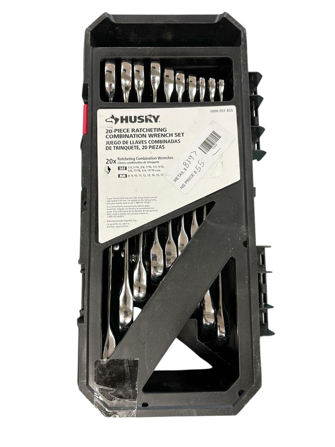Husky 72-Tooth Ratcheting SAE/MM Combination Wrench Set (20-Piece) HRW20PCFOLD .
