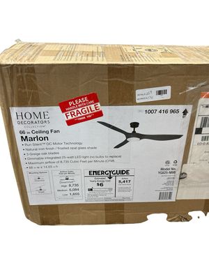 Home Decorators Collection Marlon 66 in. Integrated LED Indoor Natural Iron Ceiling Fan with Light and Remote Control YG825-NIV6