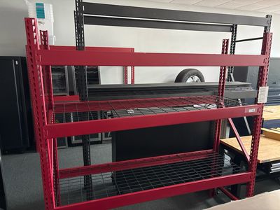 Husky 4-Tier Industrial Duty Steel Freestanding Garage Storage Shelving Unit in Red (77 in. W x 78 in. H x 24 in. D)