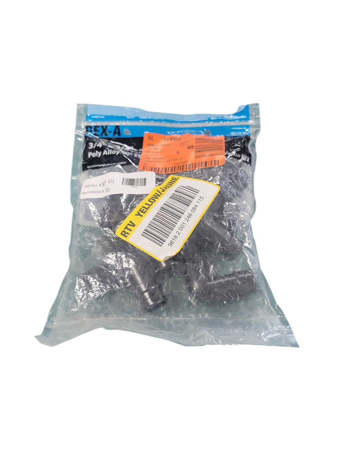 Apollo 3/4 in. Poly-Alloy PEX-A Expansion Barb 90 Elbow (10-Pack) EPXPAE3410PK .