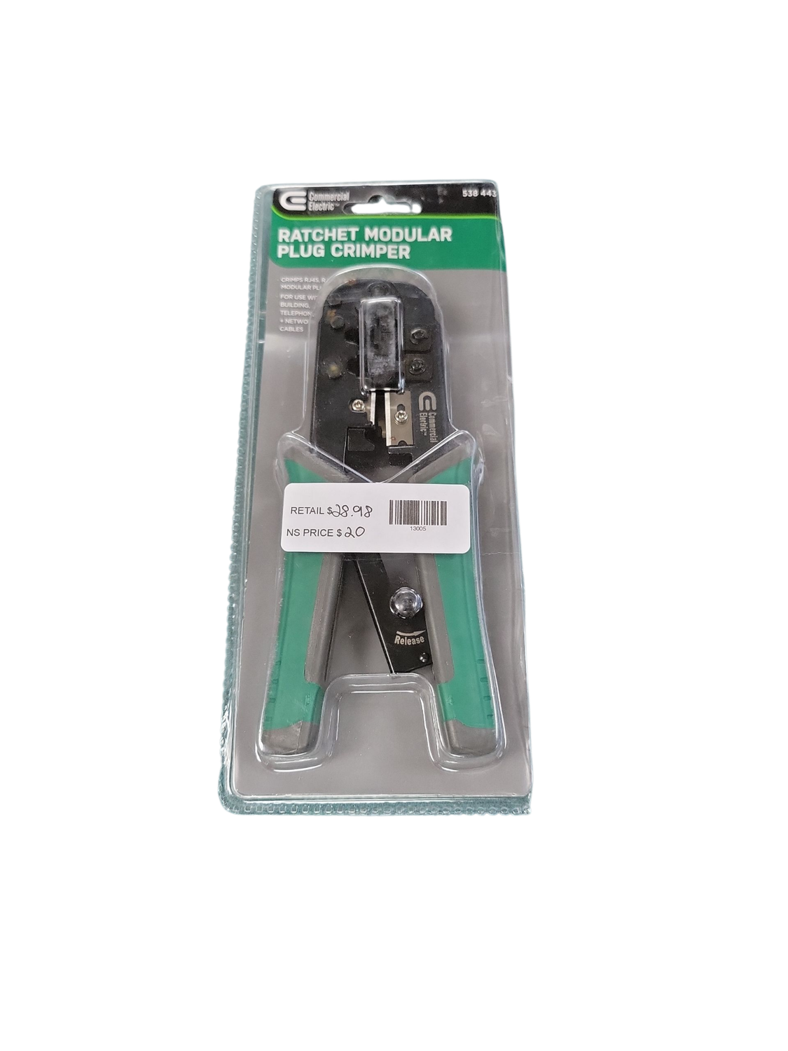 Commercial Electric Ratchet Modular Plug Crimper CE70806  .